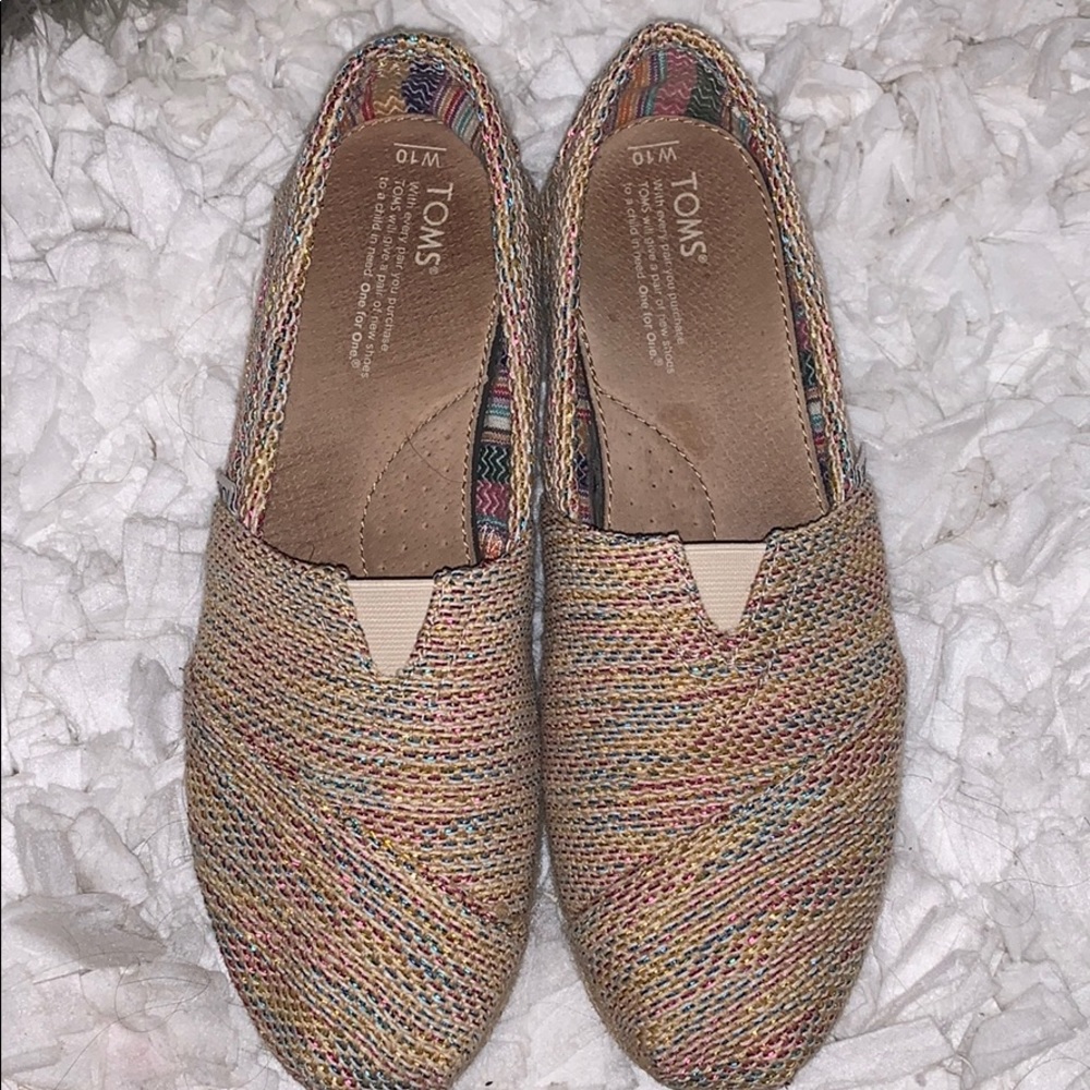 Toms Metallic Rainbow Tweed - Classic Slip On
